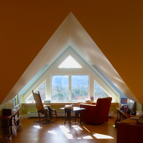 Tucked under the roof