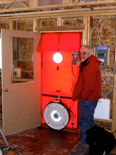 Blower-door test