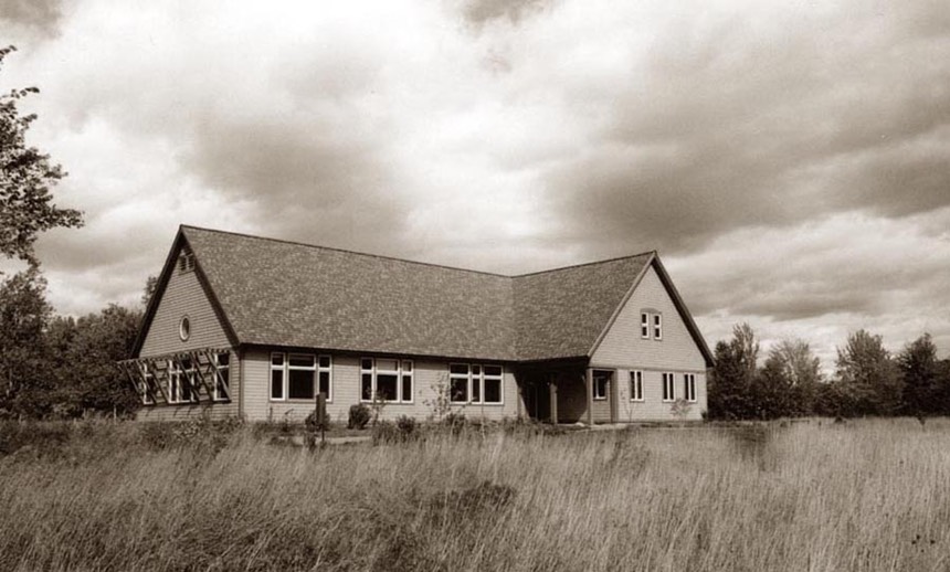 Nature center in a meadow