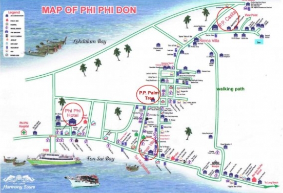 Map of  P.P.  Palm Tree Resort